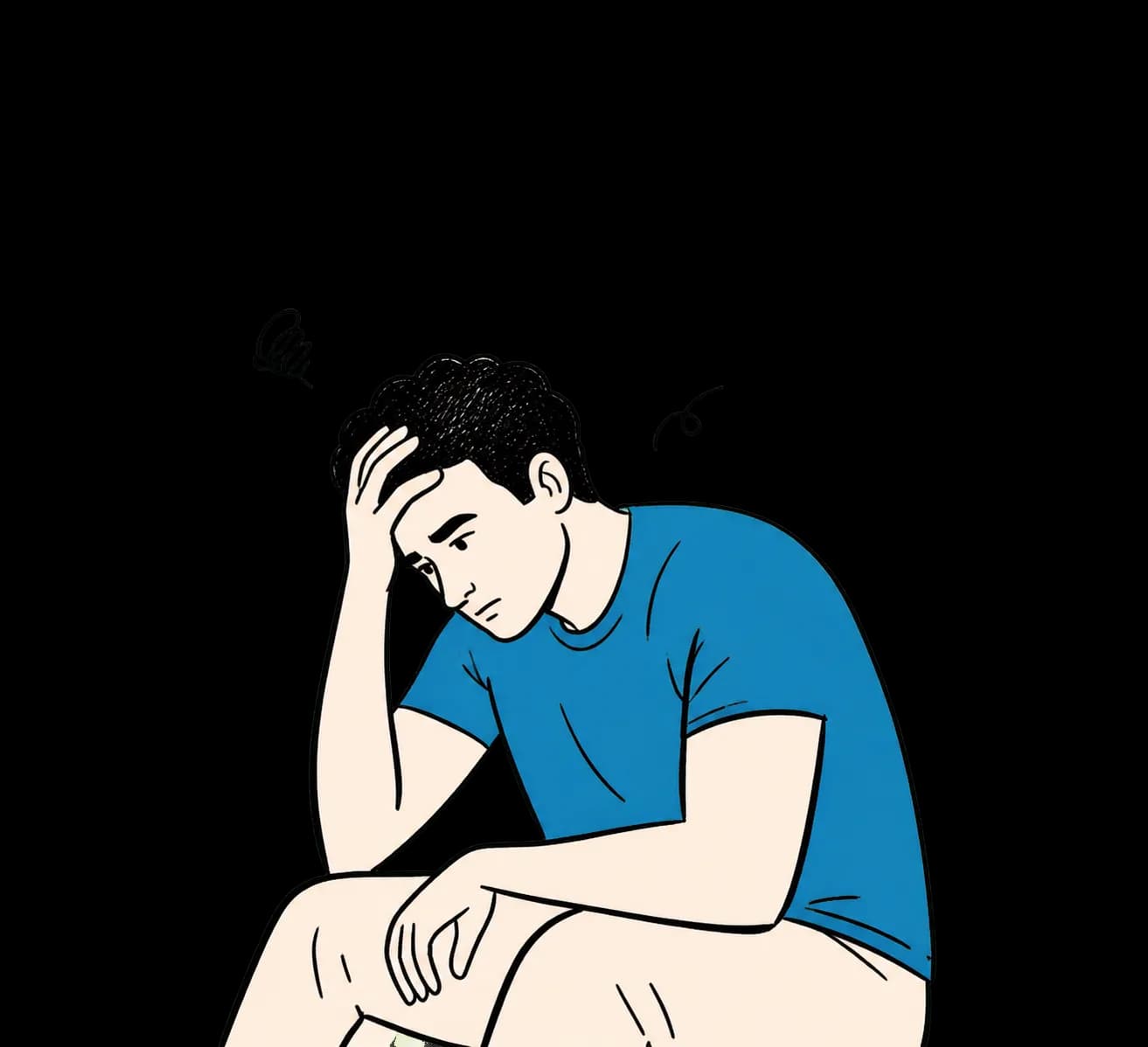 A thoughtful man caught in a moment of overthinking