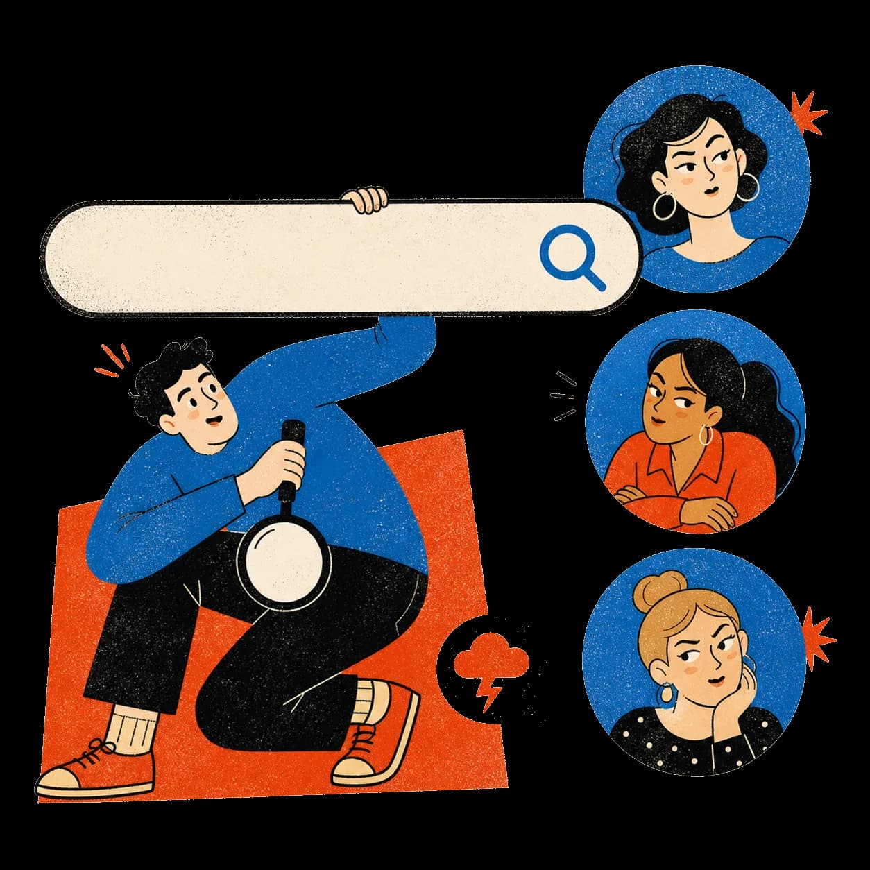 A man searches for topics and women who may understand his situation